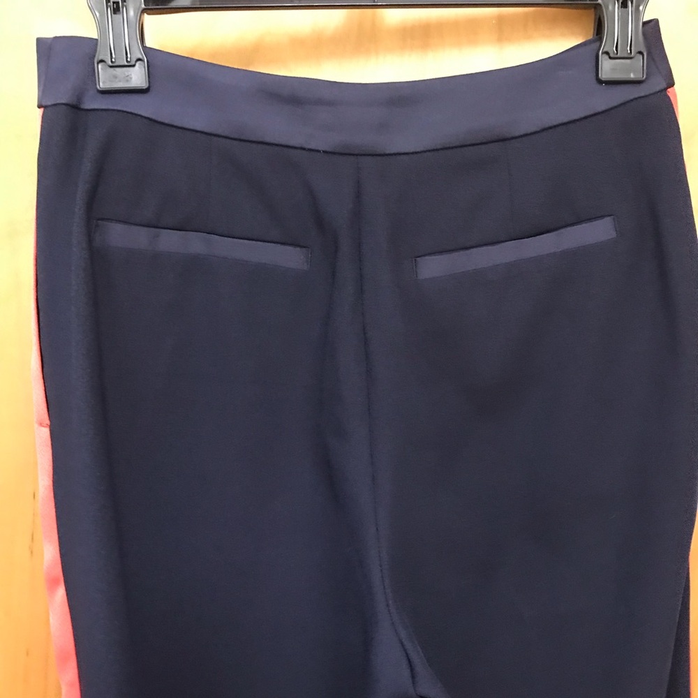 Boden Navy Tuxedo Stripe Pants Womens‎ Red Side Stripe Dress Slacks sz 2R - Picture 4 of 9